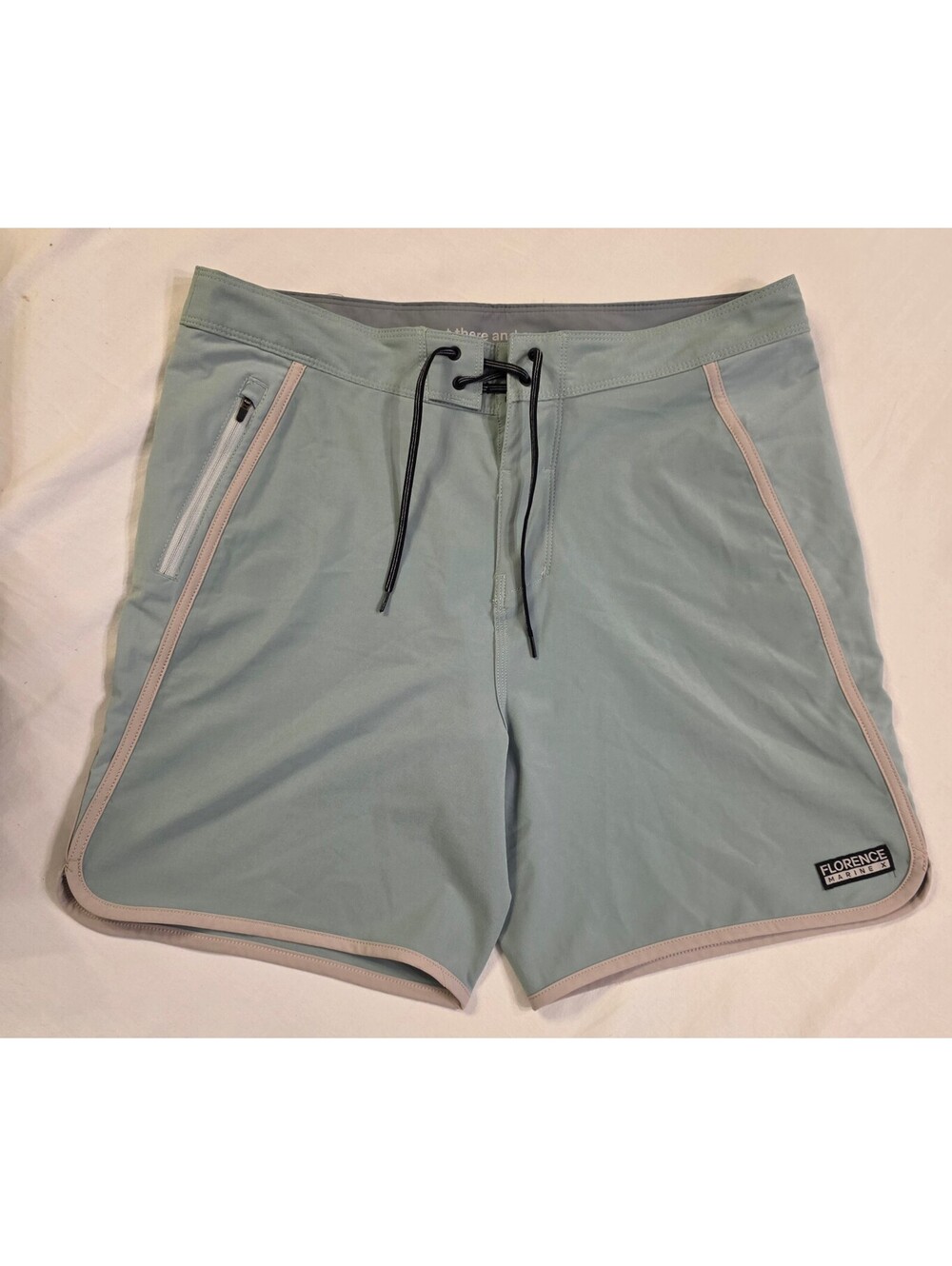 Florence Marine X Men's Light green Swim Trunks with Zipper Pocket Size 32